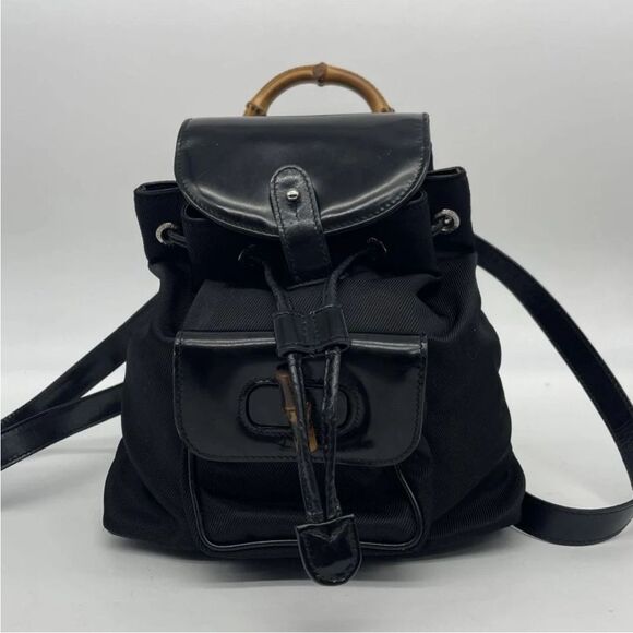 Gucci Bamboo Nylon Leather Mini Backpack - Picture 15 of 15